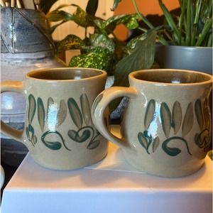 BBP Beaumont Brothers Potters Set of 2 Mugs Salt Glazed